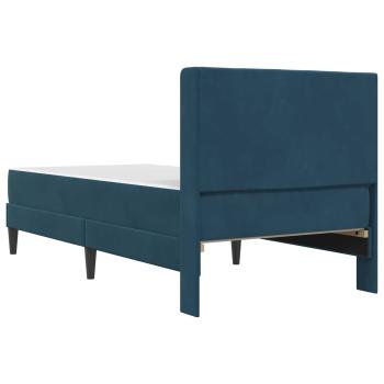 Bettgestell mit Matratze mit Kopfteil Blau 80 x 200 cm Samt