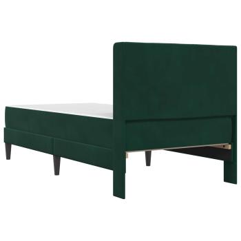 Bettgestell mit Matratze Dunkelgrün 90 x 190 cm Samt