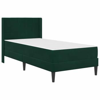 Bettgestell mit Matratze Dunkelgrün 90 x 200 cm Samt