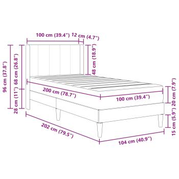Bettgestell mit Matratze mit Kopfteil Rosa 100 x 200 cm Samt