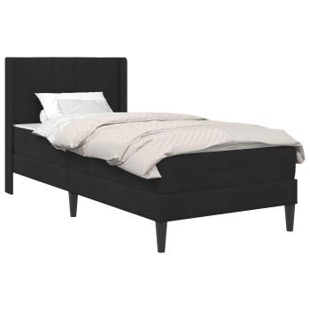 Bettgestell mit Matratze mit Kopfteil Schwarz 100 x 200 cm Samt