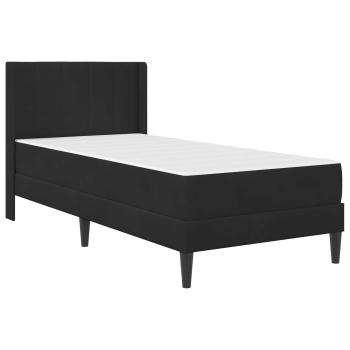 Bettgestell mit Matratze mit Kopfteil Schwarz 100 x 200 cm Samt