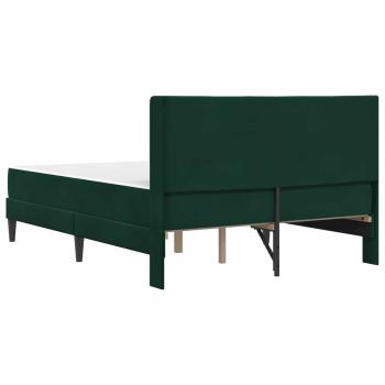 Bettgestell mit Matratze Dunkelgrün 140 x 190 cm Samt