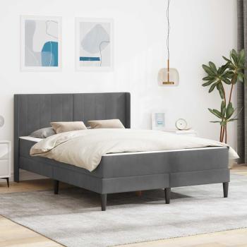 ARDEBO.de - Bettgestell mit Matratze Dunkelgrau 140 x 200 cm Samt