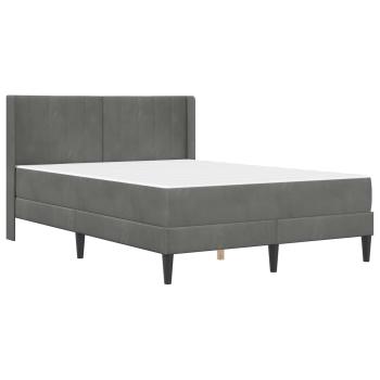 Bettgestell mit Matratze Dunkelgrau 140 x 200 cm Samt