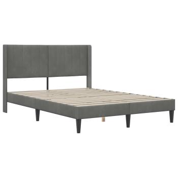 Bettgestell mit Matratze Dunkelgrau 140 x 200 cm Samt