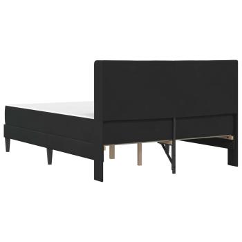 Bettgestell mit Matratze mit Kopfteil Schwarz 140 x 200 cm Samt