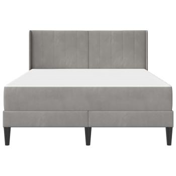 Bettgestell mit Matratze Hellgrau 160 x 200 cm Samt