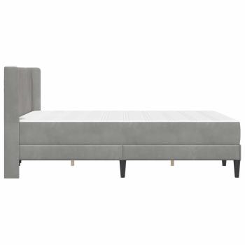Bettgestell mit Matratze Hellgrau 160 x 200 cm Samt