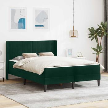 ARDEBO.de - Bettgestell mit Matratze Dunkelgrün 160 x 200 cm Samt