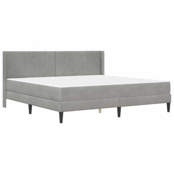Bettgestell mit Matratze Hellgrau 180 x 200 cm Samt
