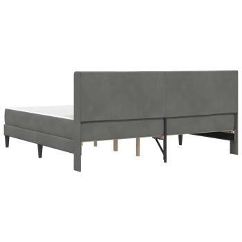 Bettgestell mit Matratze Dunkelgrau 180 x 200 cm Samt