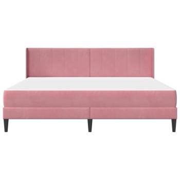 Bettgestell mit Matratze mit Kopfteil Rosa 180 x 200 cm Samt