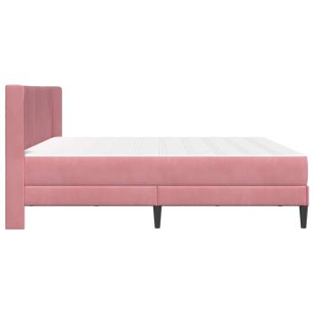 Bettgestell mit Matratze mit Kopfteil Rosa 180 x 200 cm Samt