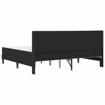 Bettgestell mit Matratze mit Kopfteil Schwarz 180 x 200 cm Samt
