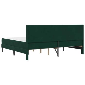 Bettgestell mit Matratze Dunkelgrün 200 x 200 cm Samt