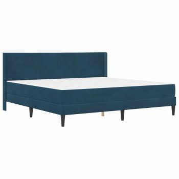 Bettgestell mit Matratze mit Kopfteil Blau 200 x 200 cm Samt