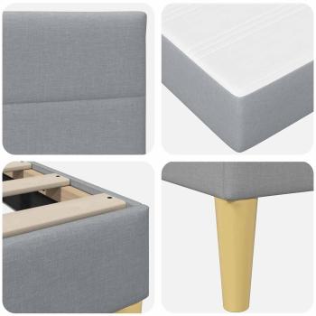 Bettrahmen Hellgrau 160 x 200 cm Polyester