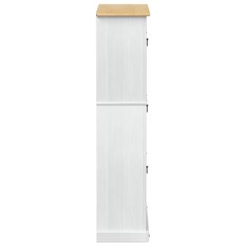 Schuhschrank Corona Weiß 99 x 32 x 138 cm Massives Kiefernholz