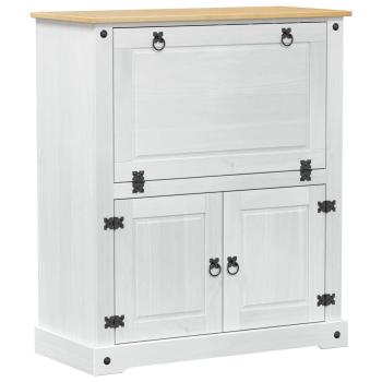 Weinschrank Weiß 97 x 45 x 114 cm Massives Kiefernholz