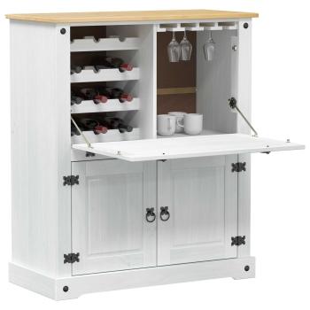 Weinschrank Weiß 97 x 45 x 114 cm Massives Kiefernholz