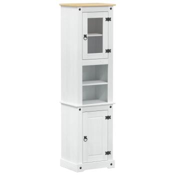 Badezimmerschrank Weiß 50 x 40 x 185 cm Massives Kiefernholz