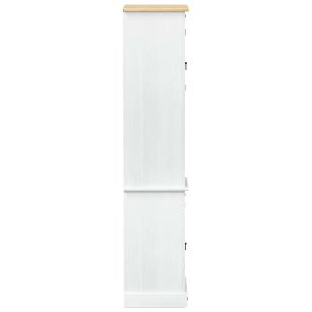 Badezimmerschrank Weiß 50 x 40 x 185 cm Massives Kiefernholz