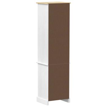 Badezimmerschrank Weiß 50 x 40 x 185 cm Massives Kiefernholz