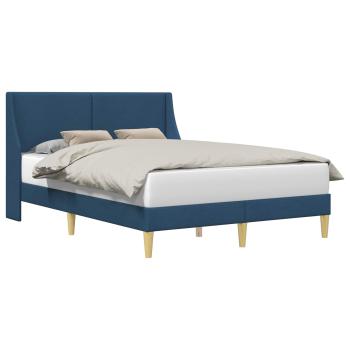 Bettrahmen Uni mit Kopfteil Blau 120 x 190 cm Stoff