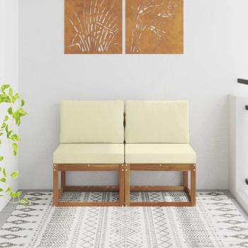 ARDEBO.de - 2 Stück Outdoor Mittelsofa Massivholz Akazie