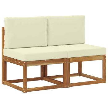 2 Stück Outdoor Mittelsofa Massivholz Akazie
