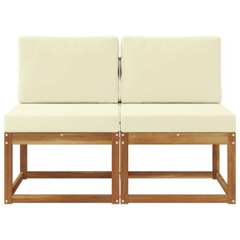 2 Stück Outdoor Mittelsofa Massivholz Akazie