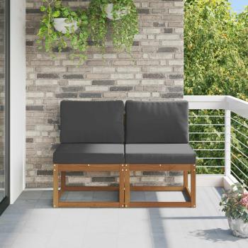 ARDEBO.de - 2 Stück Outdoor Mittelsofa Massivholz Akazie