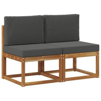 2 Stück Outdoor Mittelsofa Massivholz Akazie