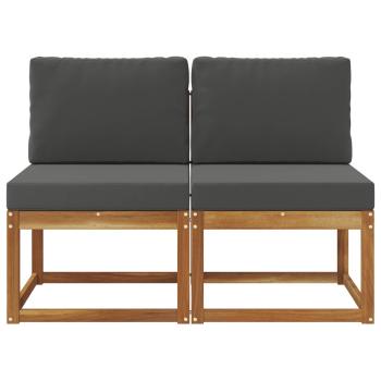 2 Stück Outdoor Mittelsofa Massivholz Akazie