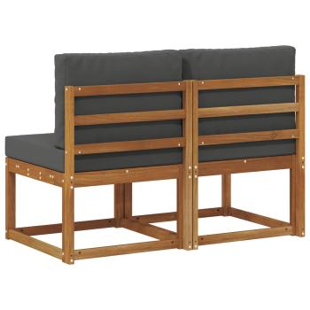 2 Stück Outdoor Mittelsofa Massivholz Akazie