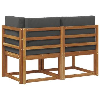 Outdoor Mittel- und Ecksofa 2 Stück Natur und Anthrazit