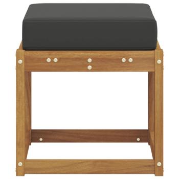 Hocker Bank Massivholz Akazie Natur und Anthrazit