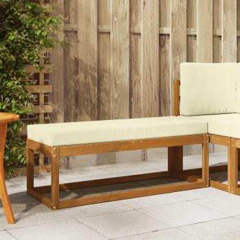 ARDEBO.de - Outdoor Hockerbank Massivholz Akazie Natur und Creme