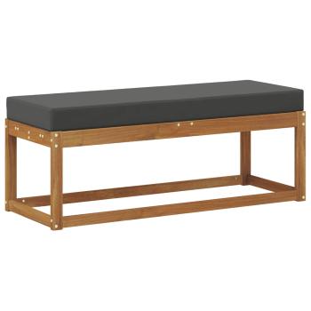 Outdoor Hockerbank Massivholz Akazie Natur und Anthrazit