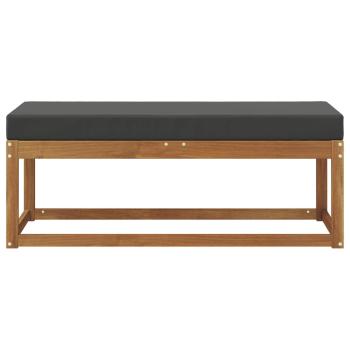 Outdoor Hockerbank Massivholz Akazie Natur und Anthrazit