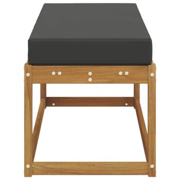 Outdoor Hockerbank Massivholz Akazie Natur und Anthrazit