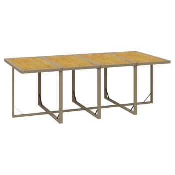 13-tlg. Garten-Essgruppe mit Kissen Poly Rattan Beige