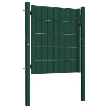 Zauntor aus PVC und Stahl 100 x 100 cm Grün