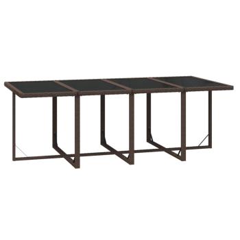 9-tlg. Garten-Essgruppe mit Kissen Poly Rattan Braun