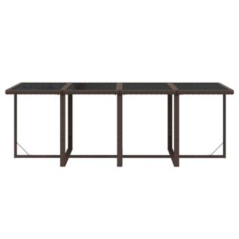 9-tlg. Garten-Essgruppe mit Kissen Poly Rattan Braun