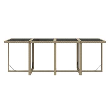 9-tlg. Garten-Essgruppe mit Kissen Poly Rattan Beige