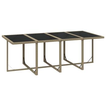 9-tlg. Garten-Essgruppe mit Kissen Poly Rattan Beige