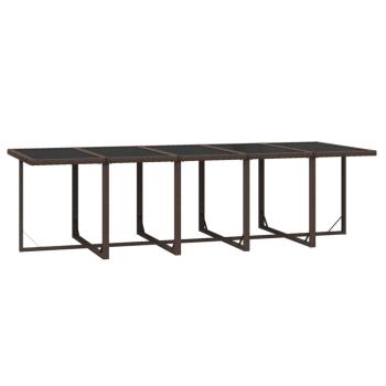 15-tlg. Garten-Essgruppe mit Kissen Poly Rattan Braun
