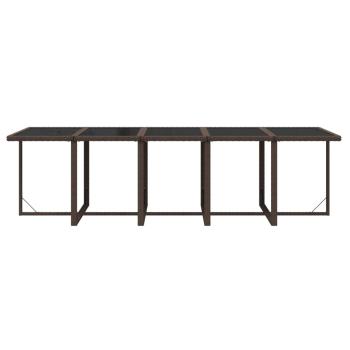 15-tlg. Garten-Essgruppe mit Kissen Poly Rattan Braun